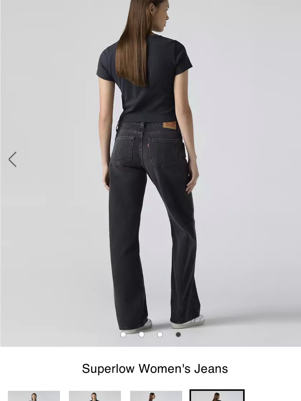 Wide Leg low-Rise Jeans in Washed Black - Women's - Picture 2 of 2